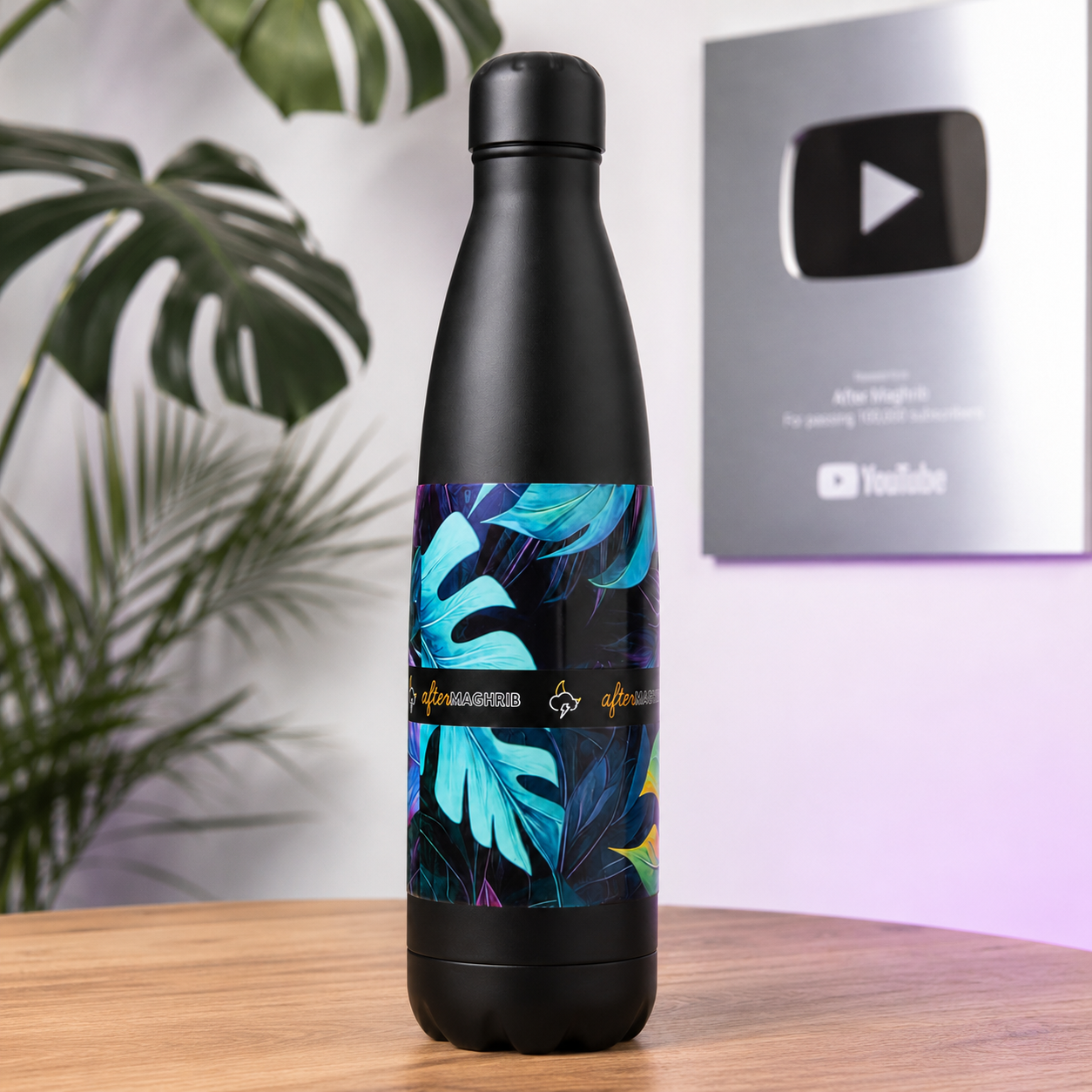 Black Tropical Thermal Bottle